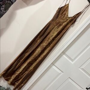 Zara Brown Maxi Slip Dress